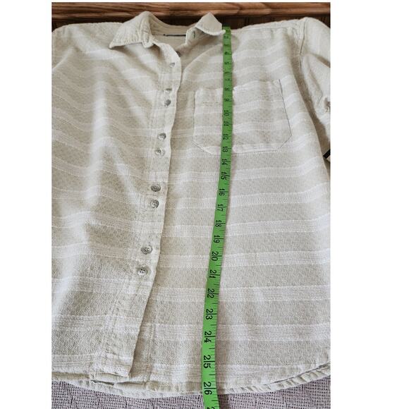 Citi Craze Vintage Light Beige Button Down Short Sleeve Blouse Womens Size Med - Picture 4 of 7